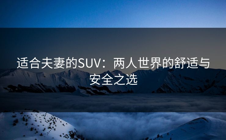 适合夫妻的SUV：两人世界的舒适与安全之选