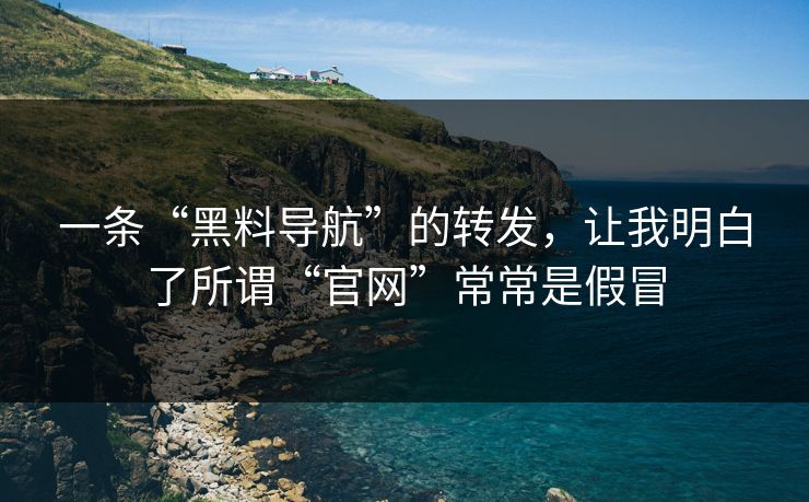 一条“黑料导航”的转发，让我明白了所谓“官网”常常是假冒